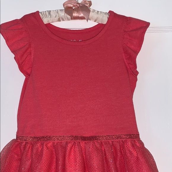 Cat & Jack Coral Flutter Sleeve Dress 5T EUC - Picture 3 of 12